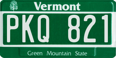 VT license plate PKQ821