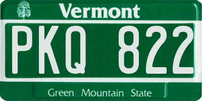 VT license plate PKQ822