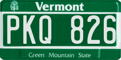 VT license plate PKQ826
