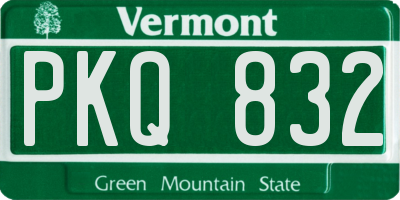VT license plate PKQ832