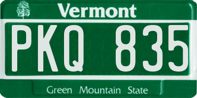 VT license plate PKQ835