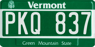 VT license plate PKQ837