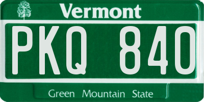 VT license plate PKQ840