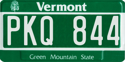 VT license plate PKQ844