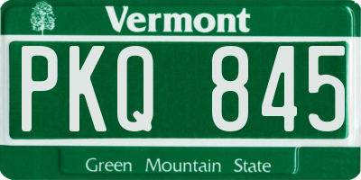 VT license plate PKQ845