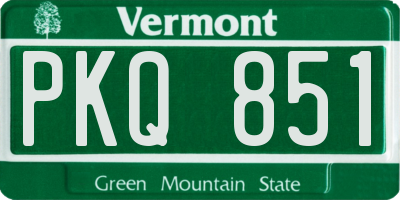 VT license plate PKQ851