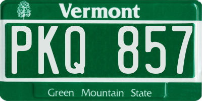 VT license plate PKQ857