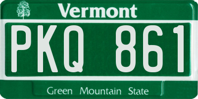 VT license plate PKQ861