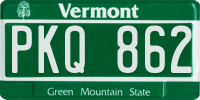 VT license plate PKQ862