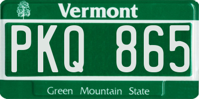 VT license plate PKQ865
