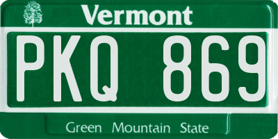 VT license plate PKQ869