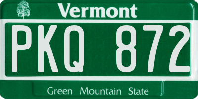 VT license plate PKQ872
