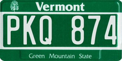 VT license plate PKQ874