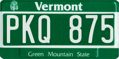 VT license plate PKQ875