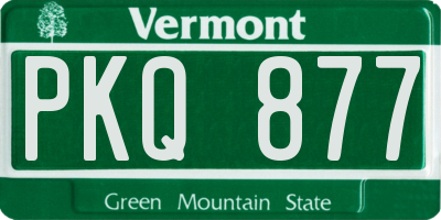 VT license plate PKQ877