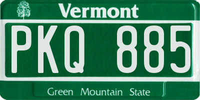 VT license plate PKQ885