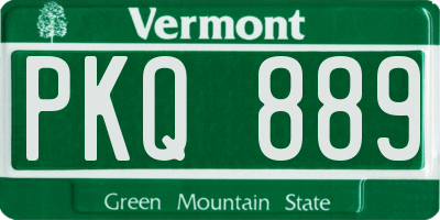 VT license plate PKQ889