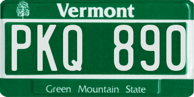 VT license plate PKQ890