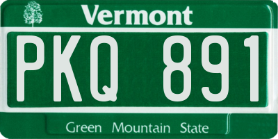 VT license plate PKQ891