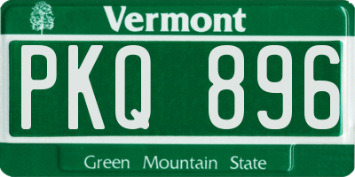 VT license plate PKQ896