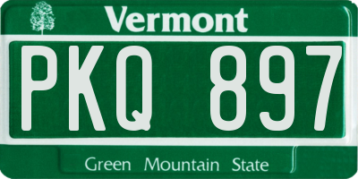 VT license plate PKQ897