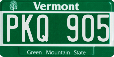 VT license plate PKQ905