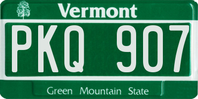 VT license plate PKQ907