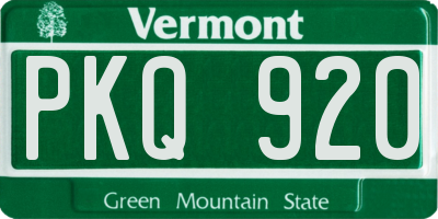 VT license plate PKQ920