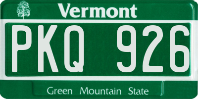 VT license plate PKQ926