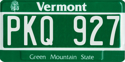 VT license plate PKQ927