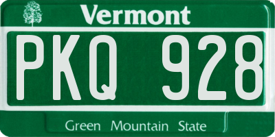 VT license plate PKQ928