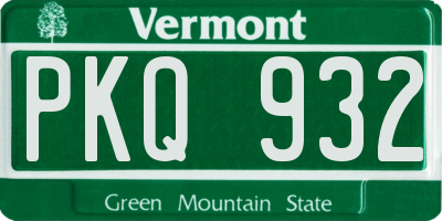 VT license plate PKQ932