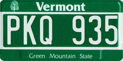 VT license plate PKQ935