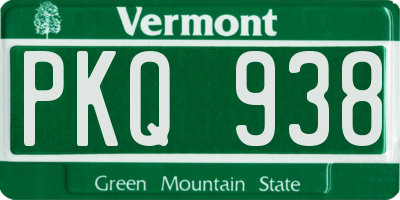 VT license plate PKQ938