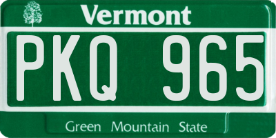 VT license plate PKQ965
