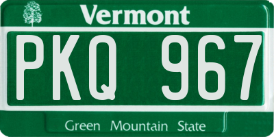 VT license plate PKQ967