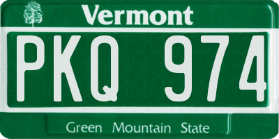 VT license plate PKQ974