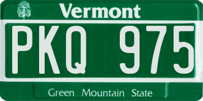 VT license plate PKQ975