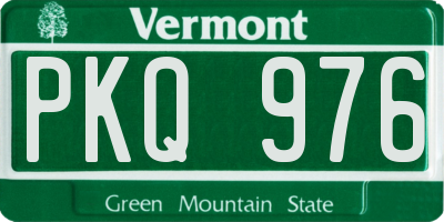 VT license plate PKQ976