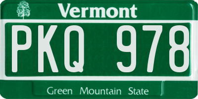 VT license plate PKQ978