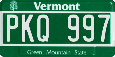 VT license plate PKQ997