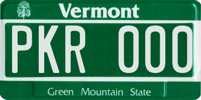 VT license plate PKR000