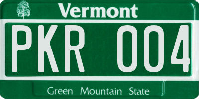 VT license plate PKR004
