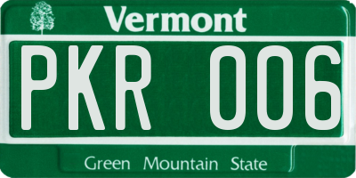 VT license plate PKR006
