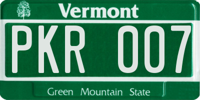 VT license plate PKR007