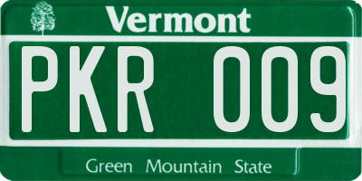VT license plate PKR009