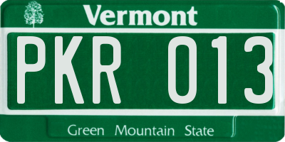 VT license plate PKR013