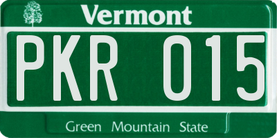 VT license plate PKR015