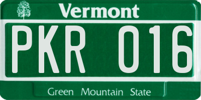 VT license plate PKR016