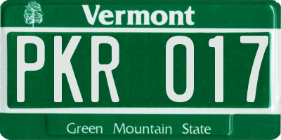VT license plate PKR017